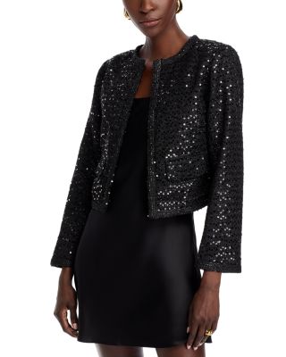 AQUA - Sequin Tweed Jacket - Exclusive