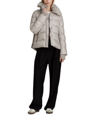 Vera Shearling Trim Down Coat 