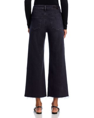 Anessa High Rise Wide Leg Ankle Jeans in Black Lotus