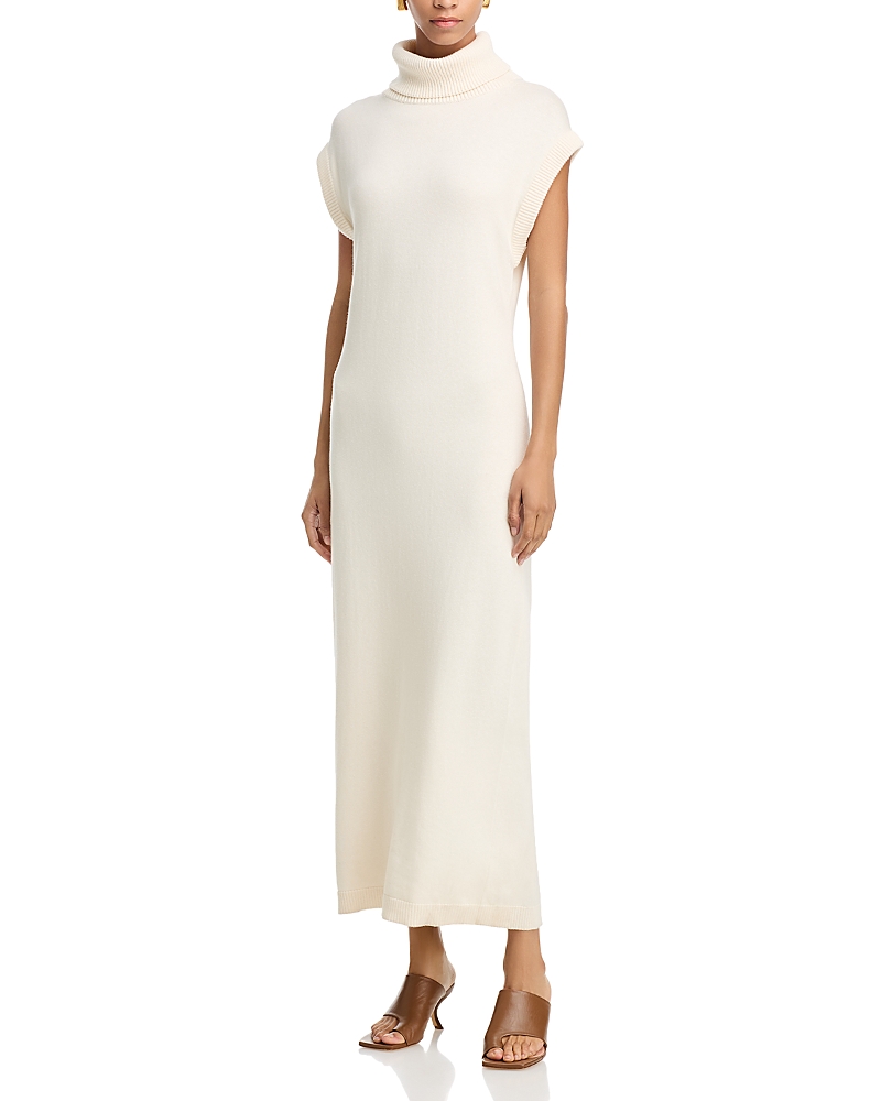 Shop Simkhai Turtleneck Sweater Dress In Ivory