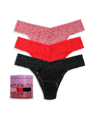 Hanky Panky - Signature Stretch Lace Original Rise Thongs, Set of 3