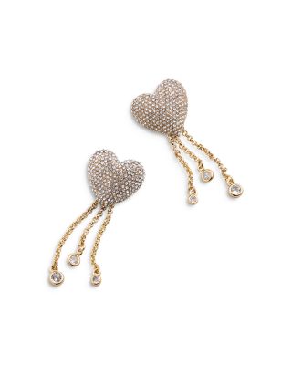BAUBLEBAR - Shay Pav&eacute; Heart & Chain Drop Earrings in Gold Tone
