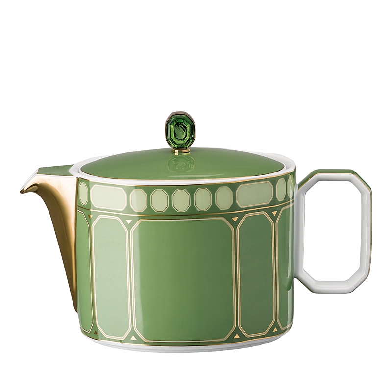 Rosenthal Swarovski Signum Tea Pot Small 25 Oz. Fern Green In Green