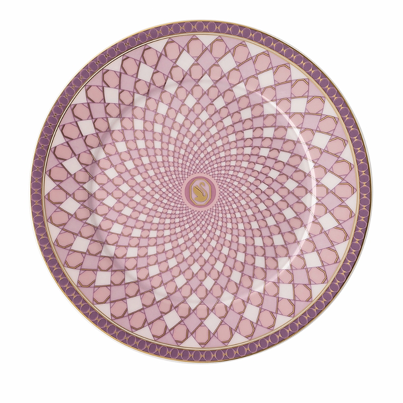 Rosenthal Swarovski Signum 7 Plate In Pink