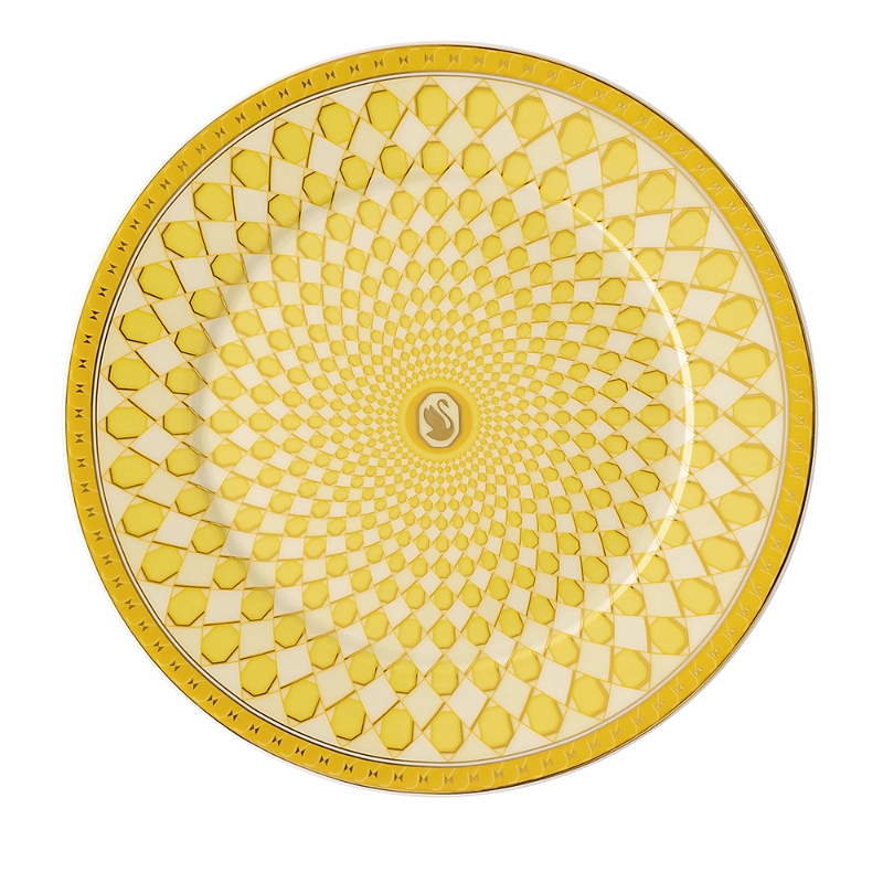 Rosenthal Swarovski Signum 7 Plate In Yellow