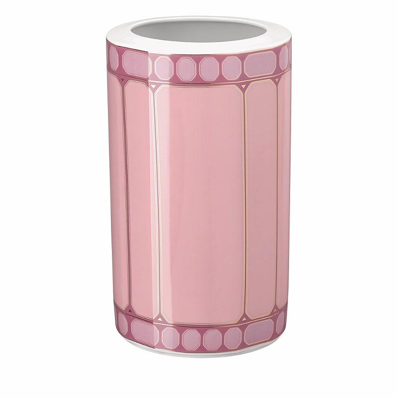 Rosenthal Swarovski Signum Vase In Pink