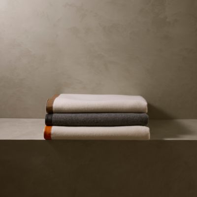 Dolomiti Cashmere & Leather Throw Blanket, 55" x 71"