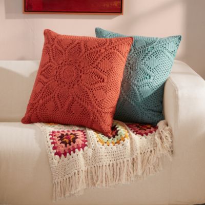 Olivia Crocheted Decorative Pillow, 20&amp;quot; x 20&amp;quot;