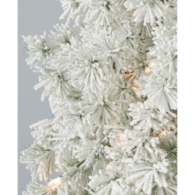 Flocked Winter Fir 6.5' Tree with Warm White LED Lights