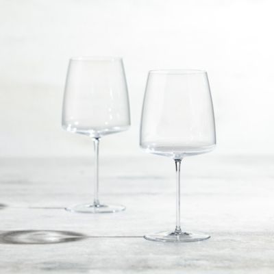 Handmade Simplify Burgundy Glass, Set of 2