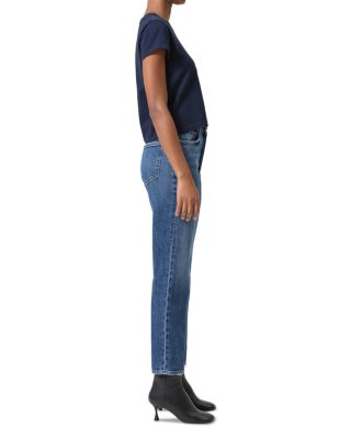 90s Pinch Waist High Rise Ankle Straight Jeans in Solace