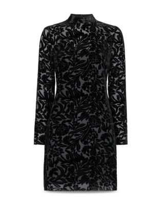 Embellished Floral Velvet Dress