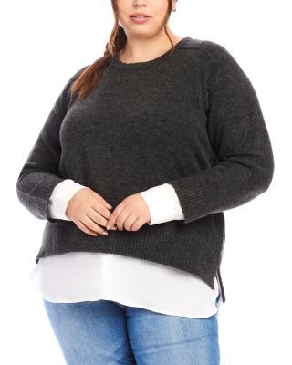 Karen Kane - Plus Layered Crewneck Sweater