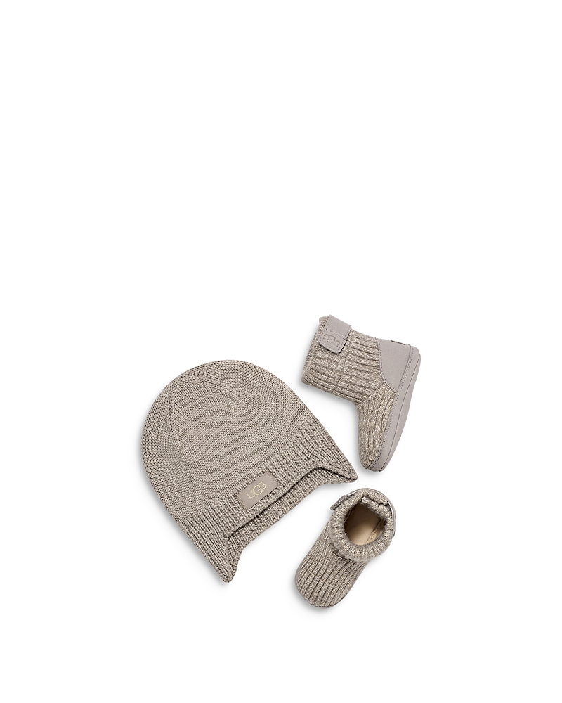 Ugg Unisex Skyler Bootie & Beanie Set - Baby In Grey