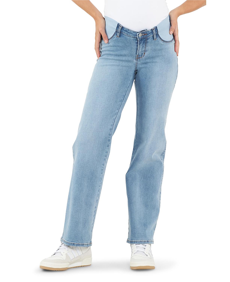 Ripe Maternity Kyle Over The Bump Wide Leg Maternity Jeans In Light Blue