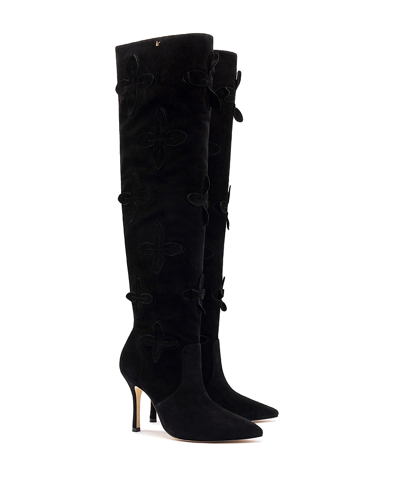 Larroude Julia Suede Boot In Black