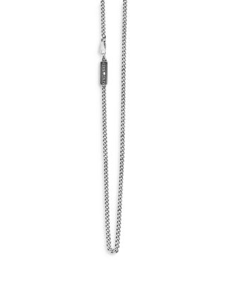 Men&#39;s Sterling Silver Fine Curb Link Chain, 24&amp;quot;