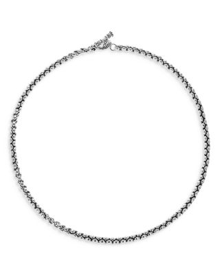 Sterling Silver Small Infinity Link Necklace, 24"