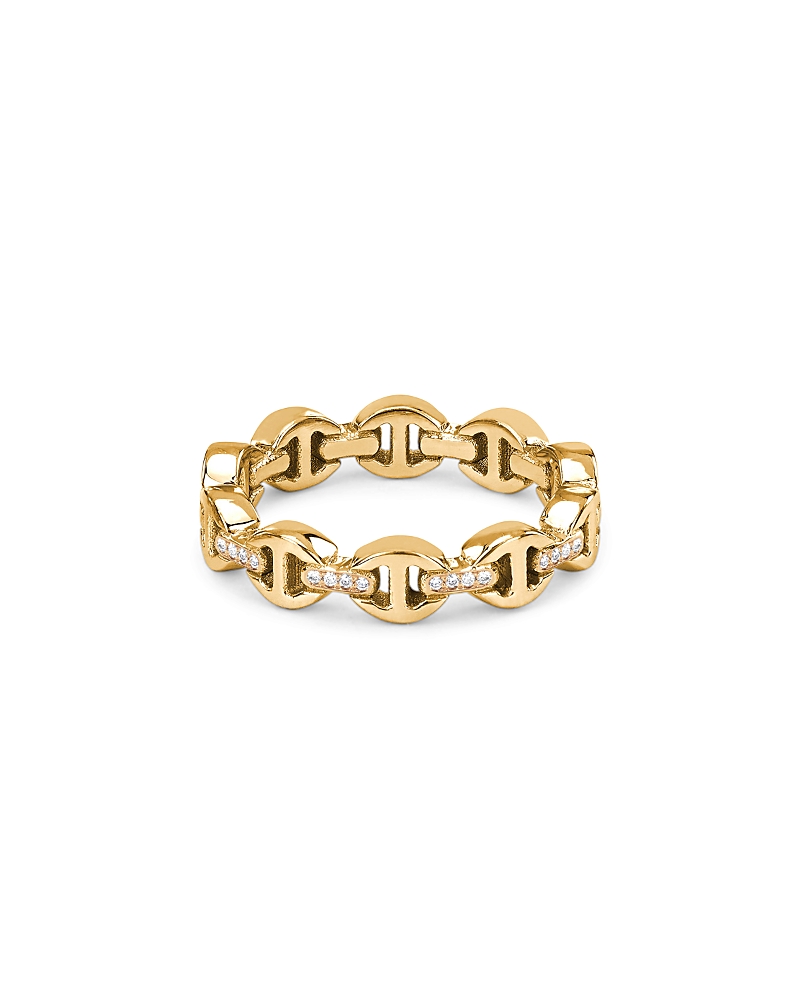HOORSENBUHS 18K YELLOW GOLD HERITAGE DIAMOND MICRO DAME III RING