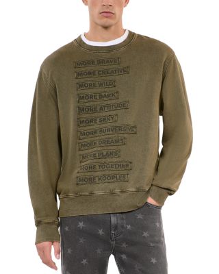 The Kooples Cotton Printed Patch Wide Fit Sweatshirt
