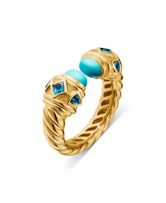 David Yurman - Renaissance&reg; Ring in 18K Yellow Gold with Turquoise, Hampton Blue Topaz & Iolite