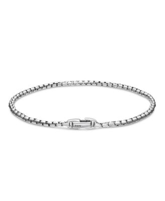 Men's Box Chain Bracelet in Sterling Silver, 2.7mm