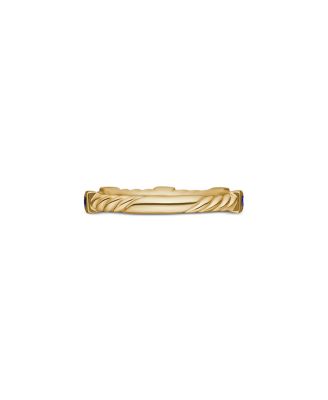 18K Yellow Gold Cable Sapphire Stack Band Ring