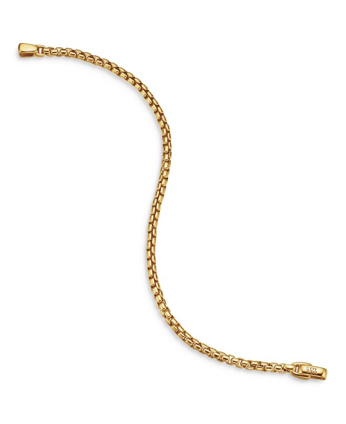 Men's 18K Gold Chain Box Flex Bracelet, 3.4mm