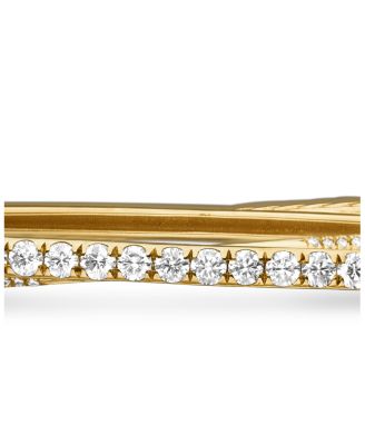 18K Yellow Gold Diamond Pav&eacute; Crossover Bangle Bracelet