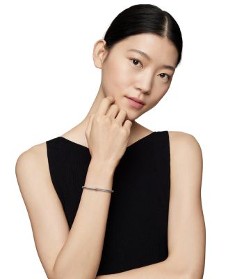 Classic Cable Station Bracelet in Sterling Silver with 18K Yellow Gold, 4mm