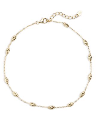Argento Vivo - Bead Station Link Bracelet in 18K Gold Plated Sterling Silver