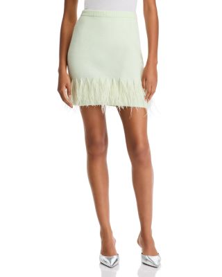 Cinq à Sept - Briana Feather Trim Mini Skirt