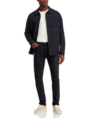 3-D Resin Skinny Fit Jeans in Black Repair