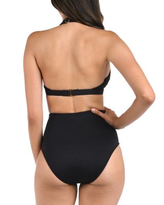 Luxe V Neck Halter Bikini Top & Luxe Ultra High Waist Bikini Bottom