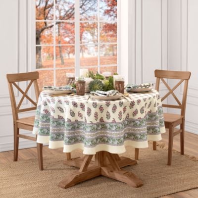 Nomad Harvest Block Print Oval Tablecloth