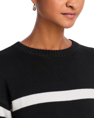 Striped Long Sleeve Mixed Media Dress - Exclusive