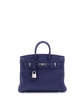 Pre-Owned Hermes Birkin 25 Handbag Verso Togo with Palladium Hardware