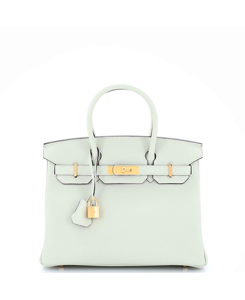 Pre-Owned Hermes Birkin 30 Handbag Grey Togo with Gold Hardware