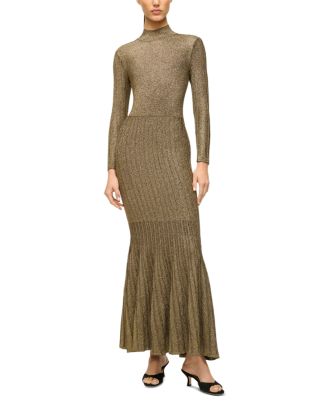 knee length dresses for ladies Staud Mesa Riverstone Sequin Combo Maxi Dress main image 1