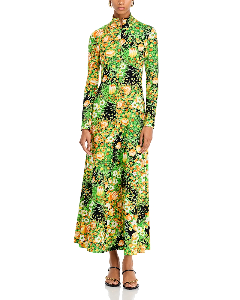 Rosetta Getty Zip Up Turtleneck Dress