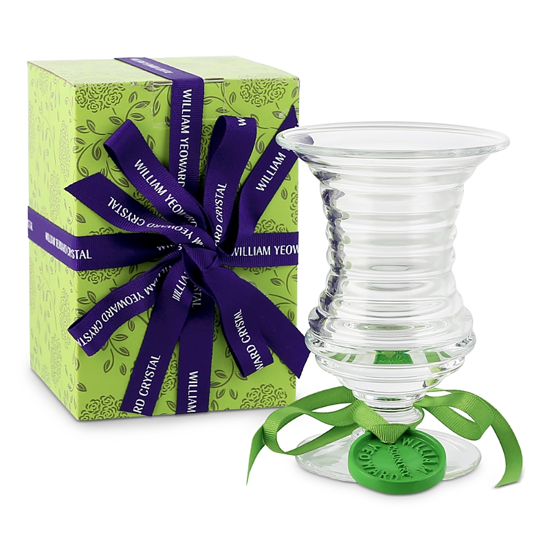William Yeoward Crystal Ripples Footed Vase, 6"