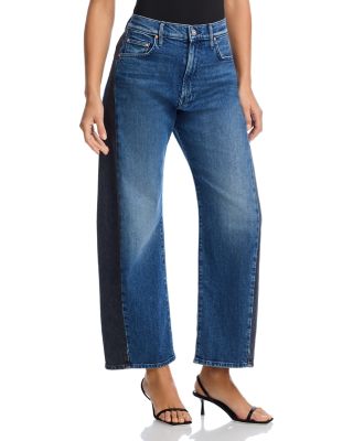 MOTHER - Lil' Half Pipe High Rise Flood Jeans in Black and Blue