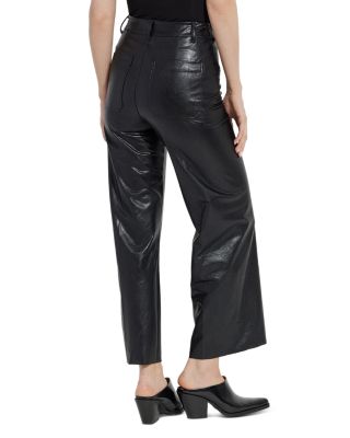 High Rise Faux Leather Cropped Pants