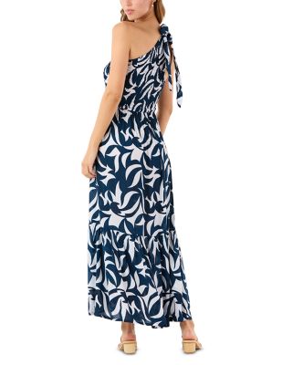 Lila Slim Fit One Shoulder Smocked Maxi Dress