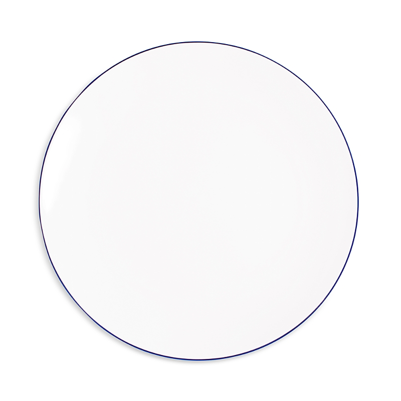 Richard Brendon Line Coupe Dinner Plate In Blue / White