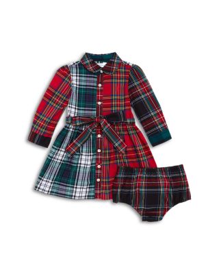 Ralph Lauren - Girls' Plaid Cotton Fun Shirtdress & Bloomers - Baby