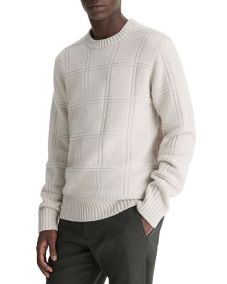 Vince - Seed Stitch Windowpane Sweater