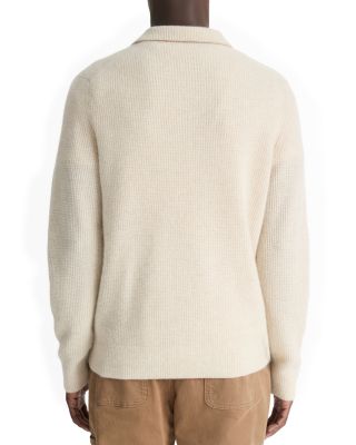 Thermal Open Collar Polo Sweater