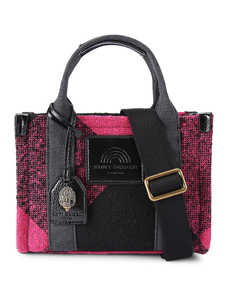 Kurt Geiger London Extra Small Southbank Tweed Tote In Open Pink