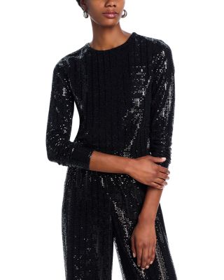 Alice and Olivia - Delaina Sequin Crop Top